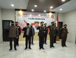 Kapolres Serang Kota Berserta Forkompinda Kota Serang Ikuti Upacara Virtual Hari Bhayangkara Yang Ke 74