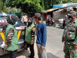 Tak Kenal Lelah, Koramil 01 Gandeng Polsek Teluknaga Operasi Yustisi Prokes Wajib Masker