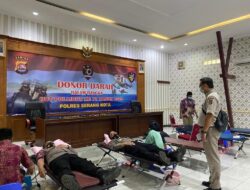 Ditengah Pandemi Covid-19, Ratusan Personel Polres Serang Kota Lakukan Aksi Donor Darah