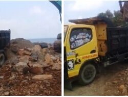 Dıduga Tak Kantongı Izin, Galıan Pasır Lıar dı Pantaı Panııs Desa Taman Jaya