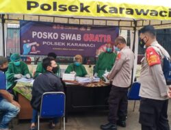 Polsek Karawaci Dan Dinkes Lakukan Tes Swab Antigen Kepada Para Pemudik