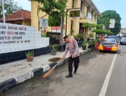 Sambut HUT Bhayangkara Ke-75, Polsek Serang Gelar Korve