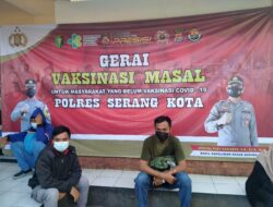 Cegah Penyebaran Covid-19, Polres Serang Kota Gelar Gerai Vaksinasi Covid-19 Masal