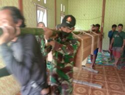 Ringankan Beban Duka Warga Anggota Satgas Yonif 144/JY Bantu Pemakaman Warga di Perbatasan