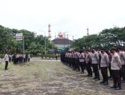 Polres Serkot Polda Banten Gelar Apel Pengamanan Aksi Unras Buruh