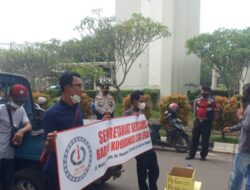 Aksi Unras LSM Lebak, Satsamapta Polres Serkot Polda Banten Kawal Dan Himbau Prokes