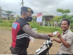 Patroli Tempat Wisata, Satsamapta Polres Serkot Polda Banten Himbau Proses dan Bagikan Masker