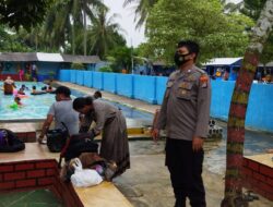 Personil Polsek Walantaka berkunjung di kolam renang Tirta Sampaikan Himbauan Prokes