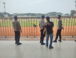 Personel Polsek Serang Polresta Serkot Pengamanan Pertandingan Sepak Bola Piala Walikota Serang