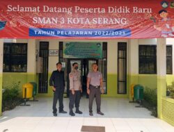 Ka SPK Polsek Taktakan Polresta Serkot Sambang Satpam SMAN 3 Kota Serang