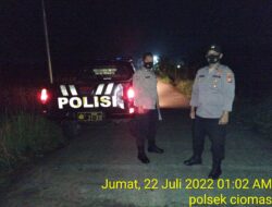 Polsek Ciomas Polresta Serkot Patroli, Perbatasan Minimalisir Kejahatan Malam