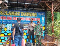 Sosialisasikan Prokes, Polsek Ciomas Polresta Serkot Patroli Tempat Wisata