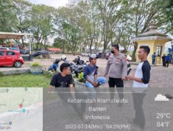 Polsek Kramatwatu Polresta Serkot Patroli Tempat Wisata Tasikardi Pantau Penerapan Prokes