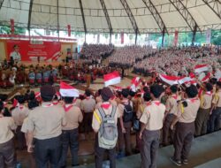 Polsek Curug Polresta Serkot Monitoring dan Pengamanan Pembagian 10 juta Bendera di Gedung Aspirasi-KP3B