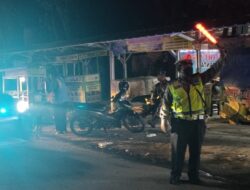 Gelar Pengamanan Jalur Pada Saat Renungan Suci HUT RI Ke-77 oleh Unit Lalulintas Polsek Serang Polresta Serkot