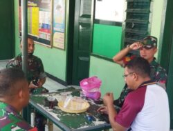 Kapolsek Baros Polresta Serkot Berkunjung Ke Koramil Baros Dalam Sinergi Tiga Pilar
