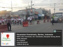 Pantau Arus Lalulintas di Pagi Hari oleh Anggota Polsek Kramatwatu Polresta Serkot