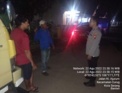 Tekan Angka Kejahatan, Personel Polsek Curug Polresta Serkot Patroli Pemukiman warga