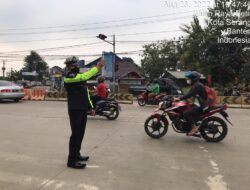 Unit Lalulintas Polsek Cipocok Jaya Polresta Serkot Rutin Gelar Gatur Untuk Mengantisipasi Kemacetan