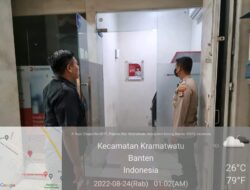 Patroli Objek Vital, Anggota Polsek Kramatwatu Polresta Serkot Kunjungi ATM Bank Banten