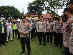 Kapolresta Serkot Pimpin Pelaksanaan Apel Pengamanan Aksi Unjuk Rasa dan Pendisiplinan Prokes