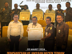Kejaksaan Negeri Kota Tangerang Raih Penghargaan Kategori Pemulihan Keuangan Negara Se-Banten 2023