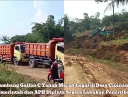 Tambang Galian C Tanah Merah Ilegal di Desa Cipinang, Pemerintah dan APH Dipinta Segera Lakukan Penertiban