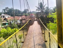Jembatan Gantung di Kampung Belendung Mulai Rusak, Warga Sesalkan Pelaksanaan Perehaban Asal-Asalan