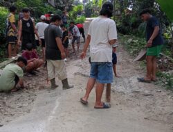 Pemuda Kampung Hanjung Desa Pasirnangka Bangkit, Gotong Royong Perbaiki Jalan Rusak