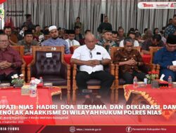 FORKADA SE-KEPULAUAN NIAS GELAR DOA BERSAMA DAN DEKLARASI DAMAI MENOLAK ANARKISME