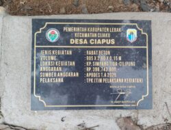 Jalan Rabat Beton Poros Desa Ciapus Yang Baru Dibangun Di Tahun 2025, Sudah Terkelupas Diduga Tidak Sesuai Spekulasi
