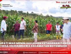 BUPATI NIAS TINJAU LAHAN KETAHANAN PANGAN DI DESA HILIHAMBAWA, KECAMATAN BOTOMUZOI