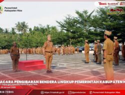 Pemkab Nias Laksanakan Upacara Pengibaran Bendera
